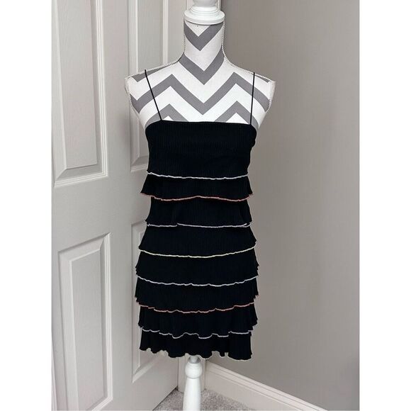 Blue Blush ribbed tiered ruffle dress - Picture 1 of 11